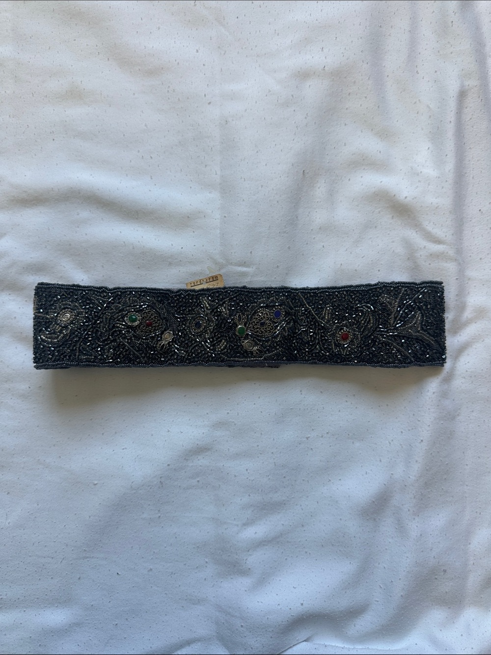 Beaded Black Embellished Waist Belt. Very vintage.